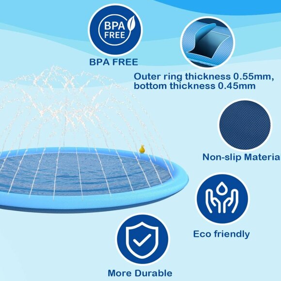 Splash Sprinkler Pad for Dogs - 59" - Picture 6 of 8